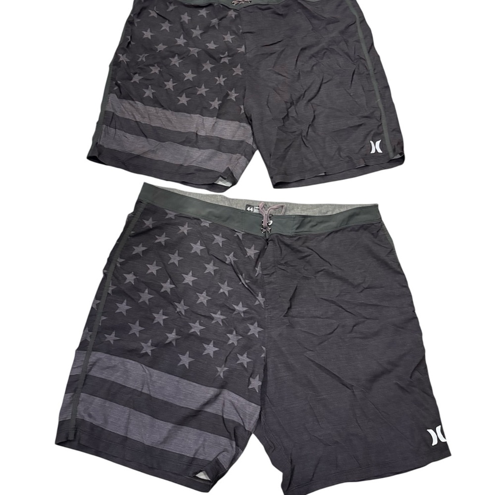Hurley Men’s Black Flag Print Swim Shorts 2 pack